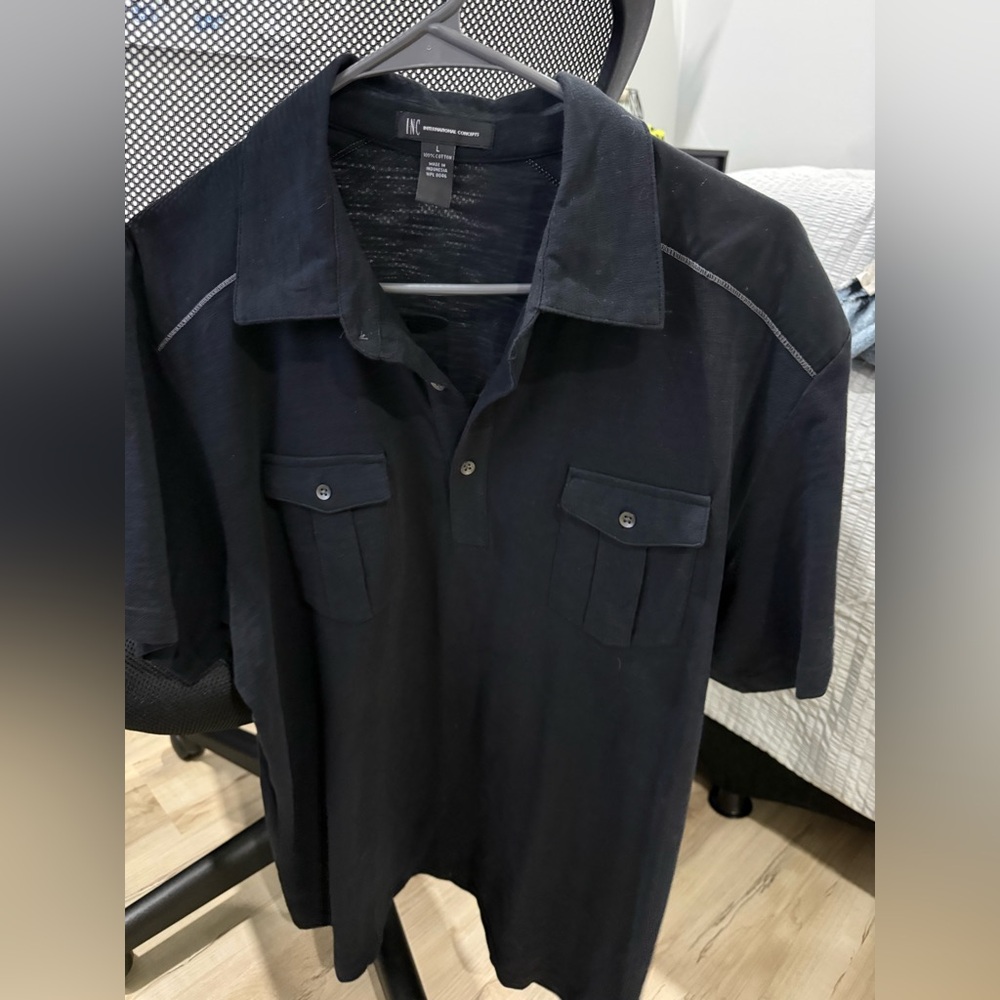 INC Men's Black Polo Shirt